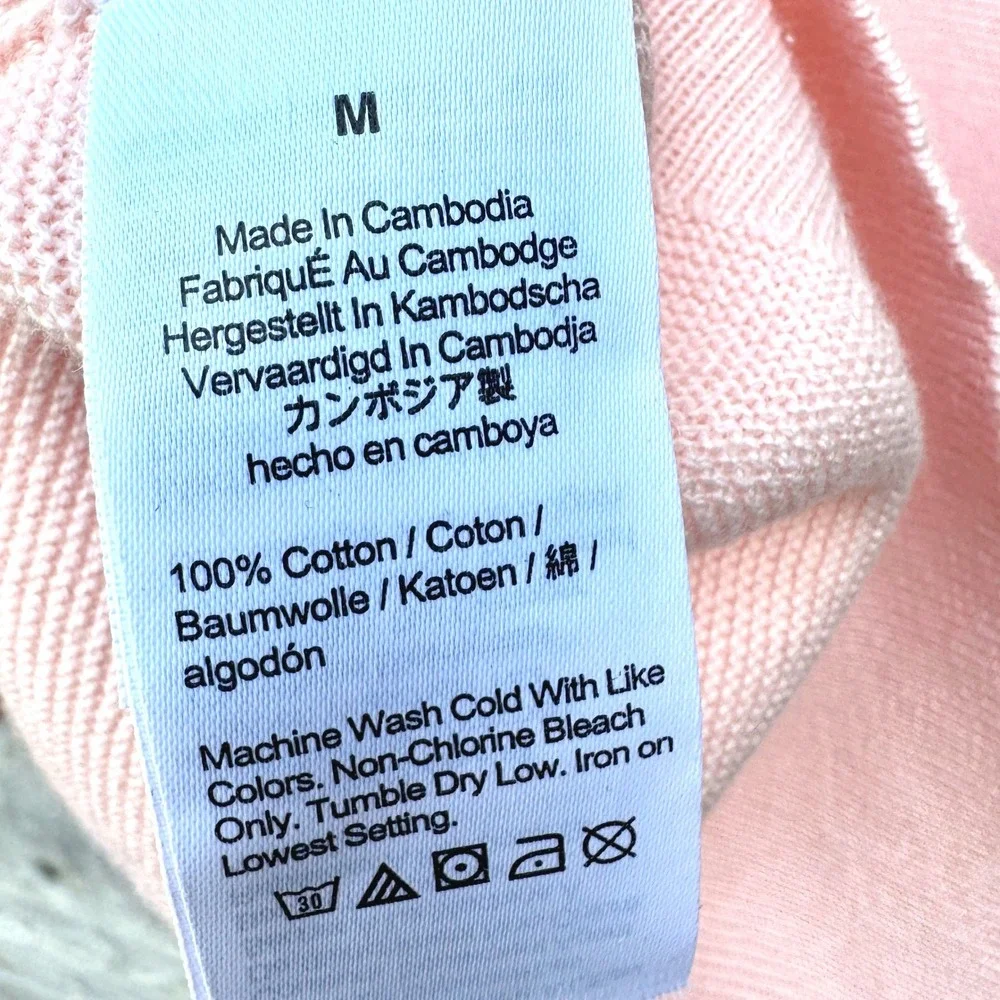 J Crew Mens Cotton Garter Stitch Crew Sweater M Icy Orchid Light Academia Preppy